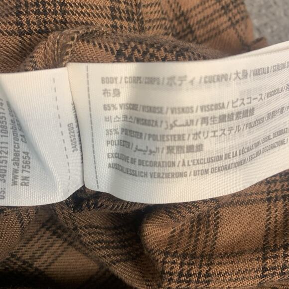 Hollister Shirt Womens Small‎ Cropped Button Up Brown Western Cowgirl Collared S - Picture 4 of 7